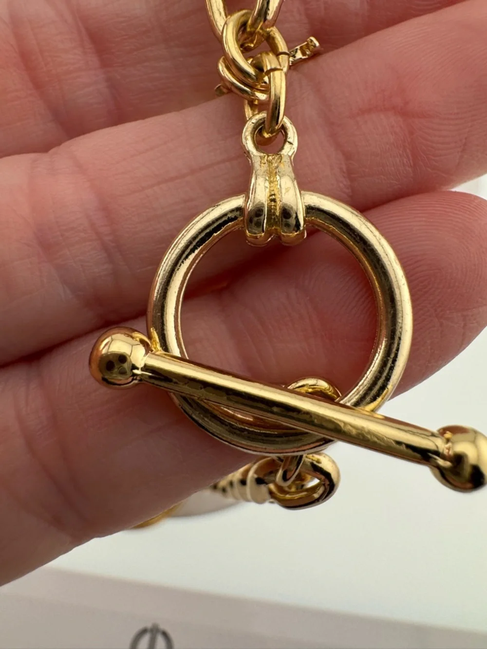 Ann Taylor Gold-Tone Chain Necklace with Honey Yellow Oval Pendant